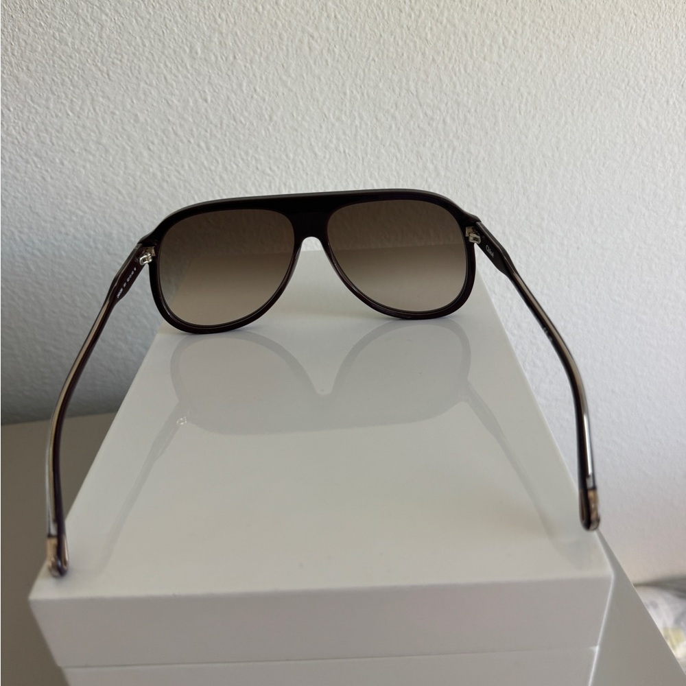 Chloe Dannie Brown Burgundy Gradient Aviator Sunglasses CH0128S NWOT - RARE - Picture 12 of 14